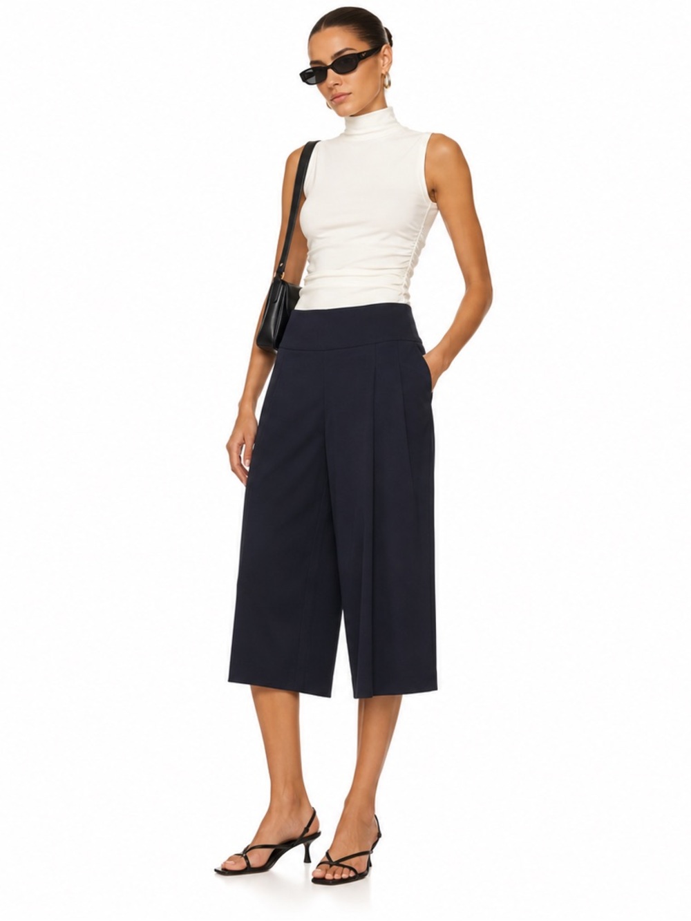 NWT Dion Lee pleated Bermuda shorts cropped capri culotte pants